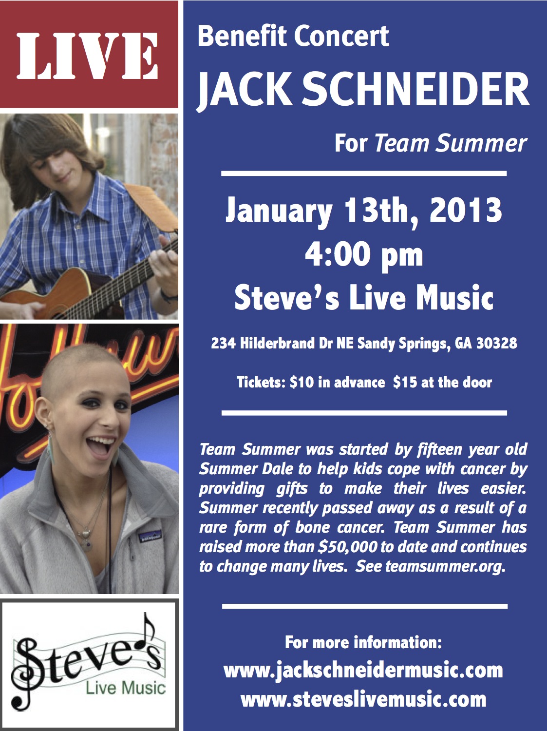 Jack Schneider concert poster